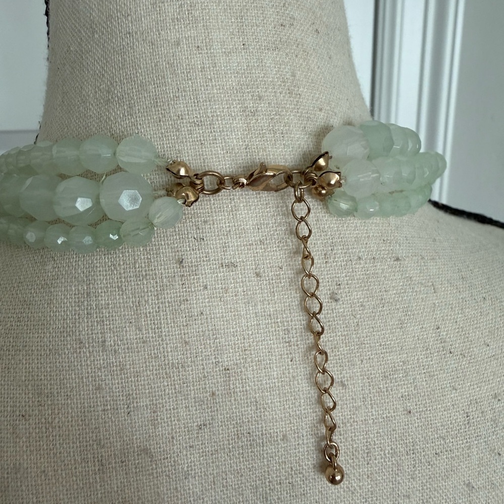 Multi-Strand Shimmering Green Beaded Necklace - Picture 5 of 6
